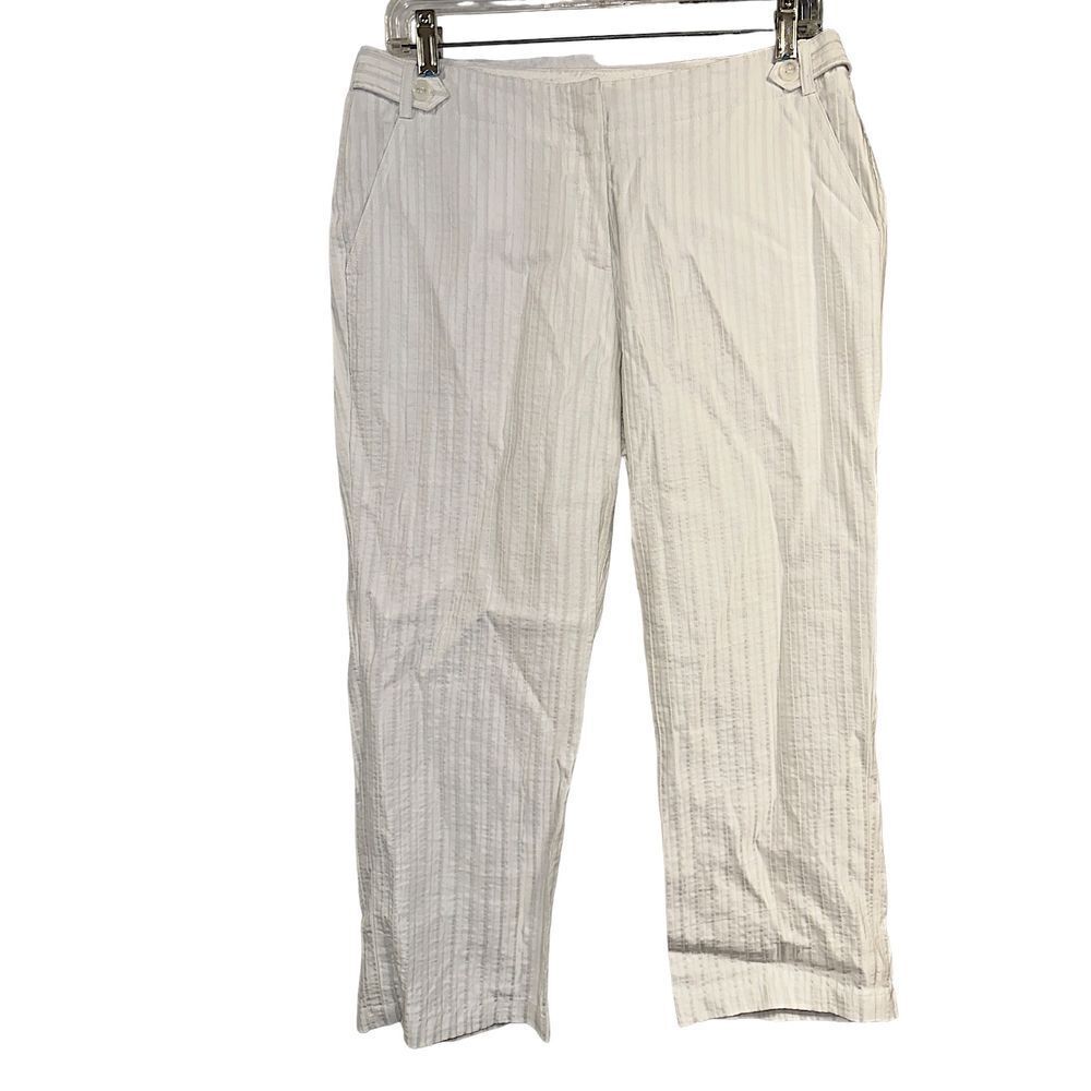 Luxurious Calvin Klein Cream Viscose Sleek Textured Cropped Ankle‎ Pants (8)~EUC
